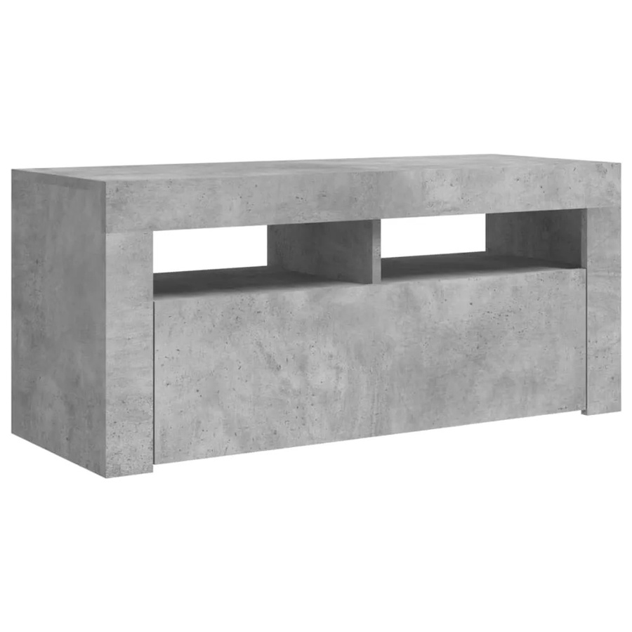 vidaXL TV-Schrank mit LED-Leuchten in Betongrau, modern, B/T/H: 90 x 35 x 40 cm - Bild 2