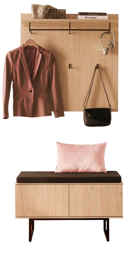 3-tlg. Garderobe Set Breda von Furn.Design in Eiche Matt, Breite: 90 cm, Höhe: 200 cm, Tiefe: 40 cm - Bild 4