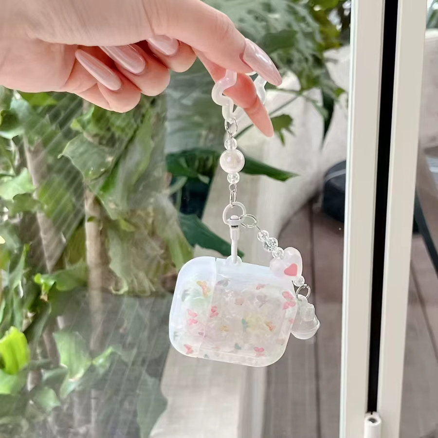 Apple AirPods Pro 3 Schutzhülle mit Schmetterling und Blumen-Textur sowie Blumenarmband, Multicolour - Bild 3