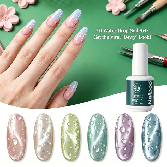 Nailpop Water Drop Top Coat, Glänzend, Gel, HEMA/TPO-frei - Bild 1