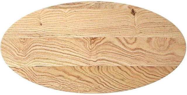 vidaXL Tischplatte aus Massivholz Eiche in Braun, Oval, B/T/H: 100 x 50 x 4 cm - Bild 1