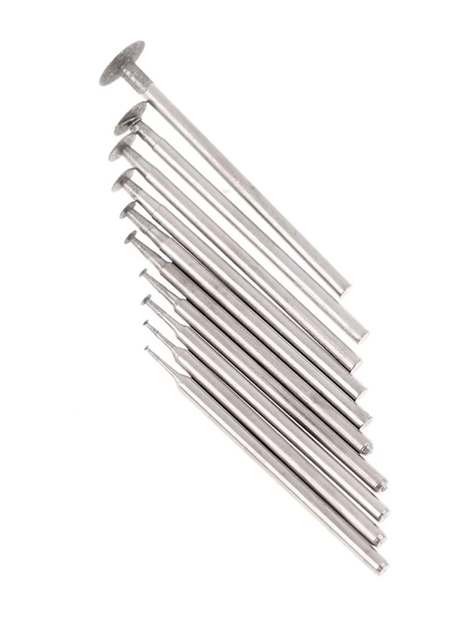 10er Set JETTING Ultra-Dünne T-Kopf Diamant-Schleifbits in Silber zum Gravieren und Polieren von Jade und Stein - Bild 2