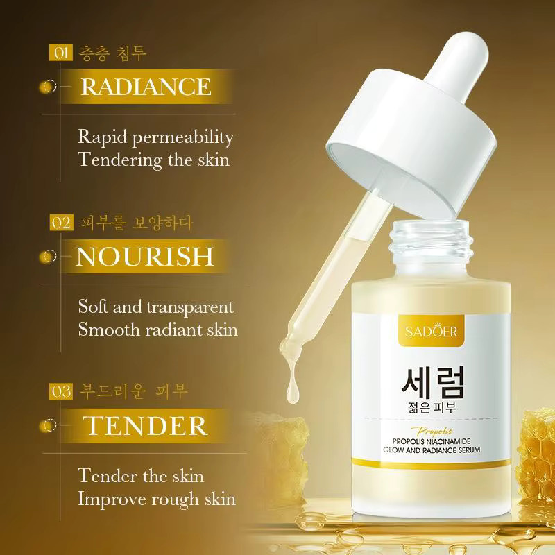 SADOER Glow Serum mit Propolis und Niacinamid, 30 ml, Unisex - Bild 3