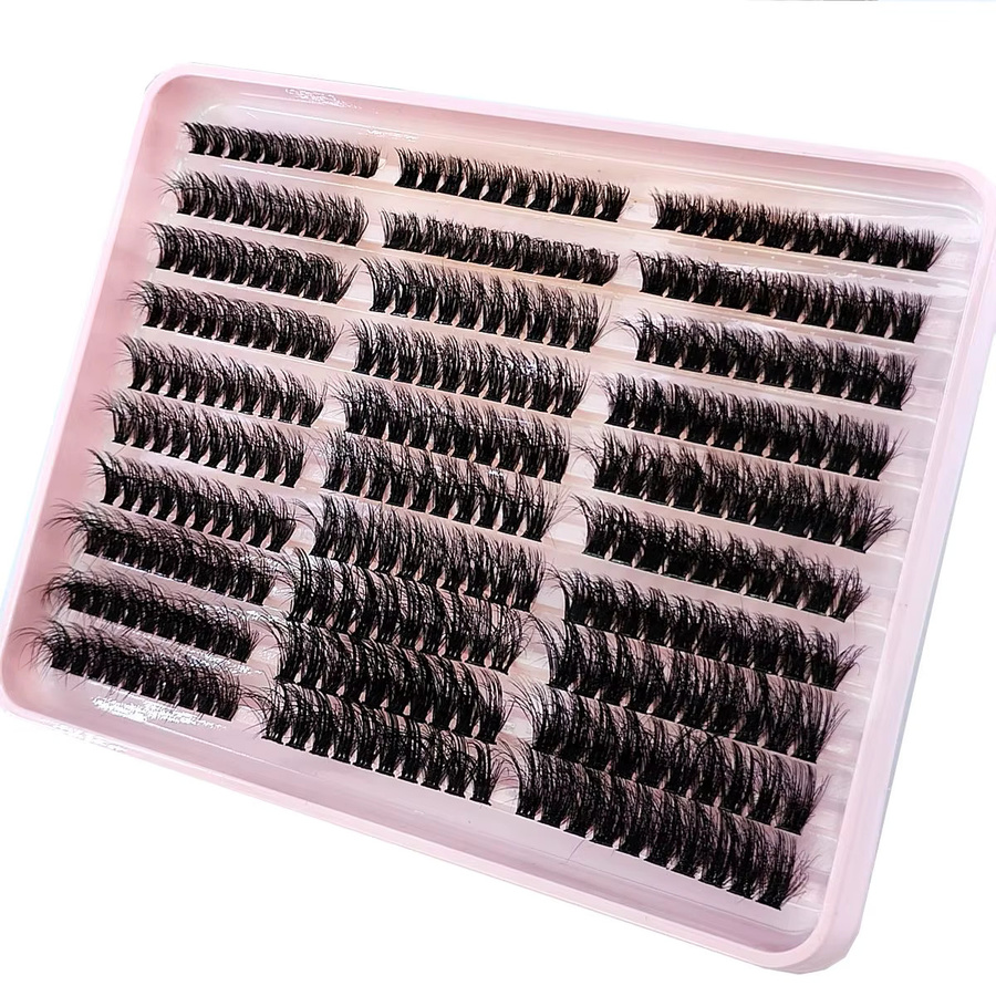HBZGTLAD Cluster-Wimpernverlängerung, 300 Stück, Black, natürlich - Bild 2
