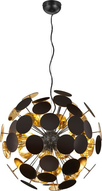 Trio Pendelleuchte Discalgo Schwarz-Gold modern rund - Bild 1