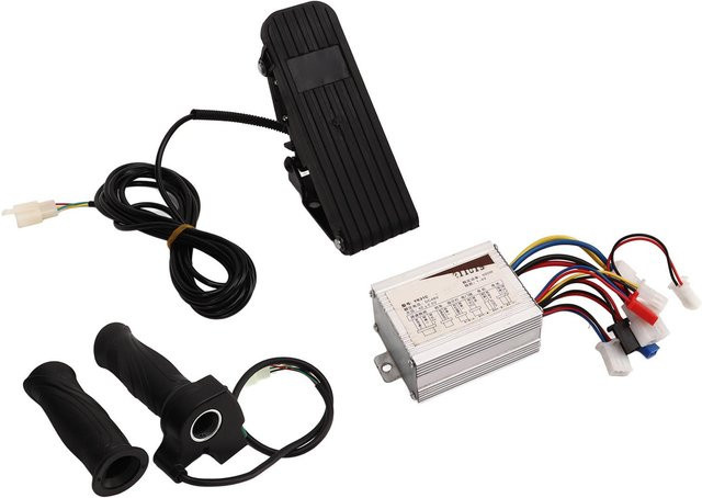 Igeteck Elektrisches Fahrrad Umbausatz mit 500W Motor, 48V Bürstencontroller, Gasgriff und Gaspedal in Schwarz - Bild 1