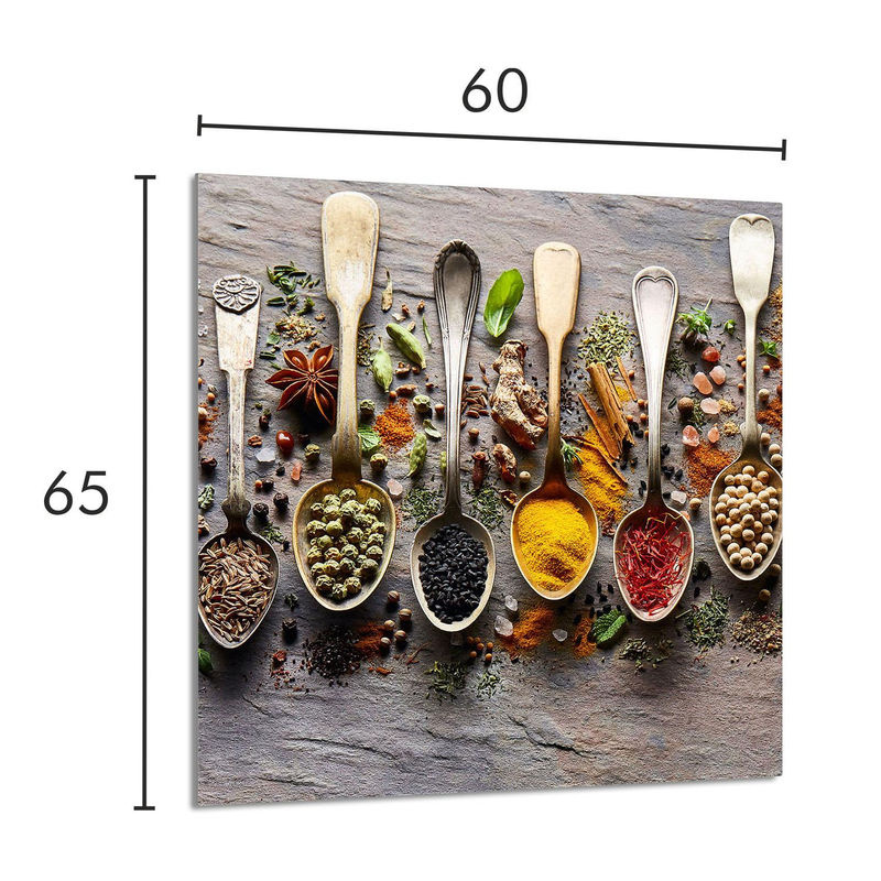 Glazen Paneel für Küche mit Kräutermotiv von Super Merchant, mehrfarbig, B: 60 cm, H: 65 cm - Bild 2