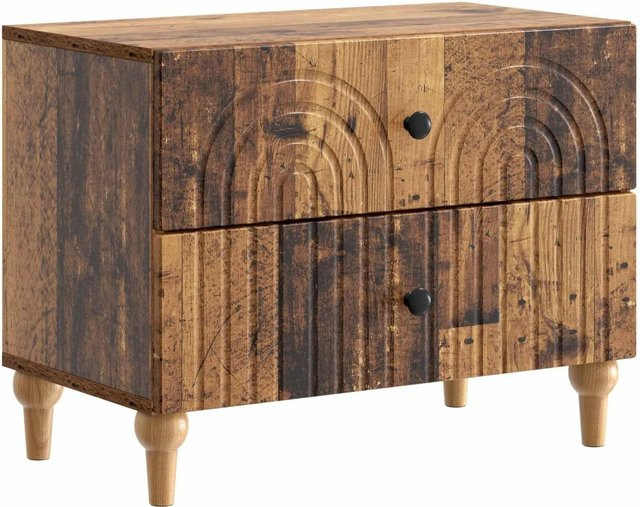 vidaXL Nachttisch aus Altholz in Braun mit minimalistischem Design, B/T/H: 62 x 34,5 x 48 cm - Bild 1