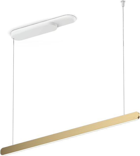Occhio Mito linear volo 100 up LED-Pendelleuchte in Weiß matt mit Bronze-Ausführung, dimmbar mit Occhio air Modul und x-tra warm LED (2200K - 3500K) - Bild 1
