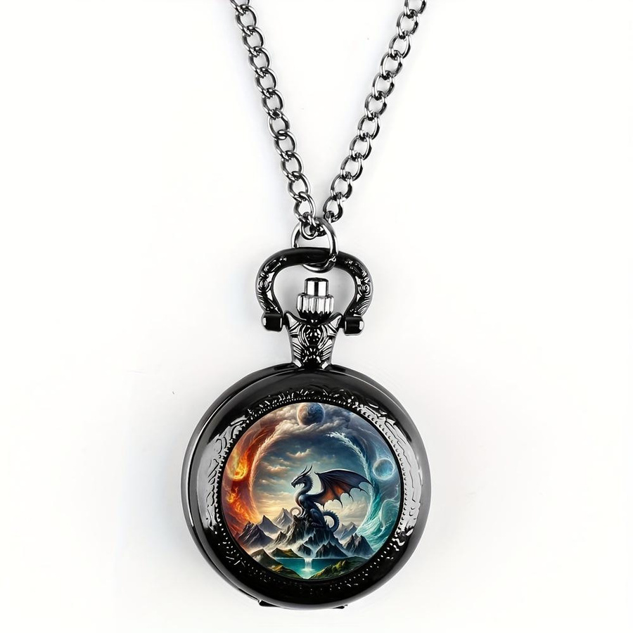 Antike Drachen-Taschenuhr von Explorer Outdoors in Bronze mit Anhänger und Quarz-Design für Männer und Kinder - Bild 3