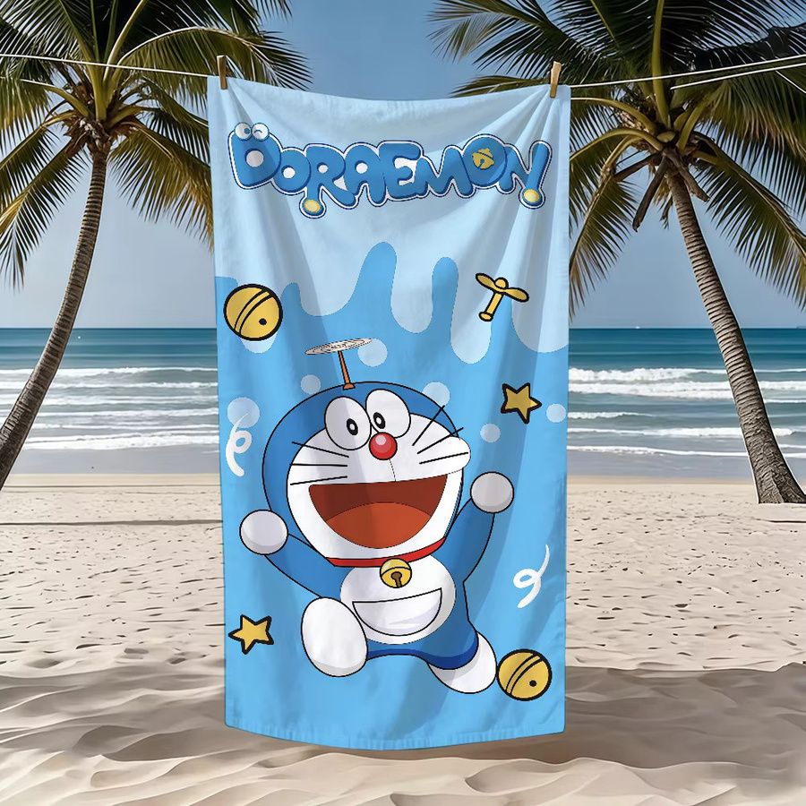 Schnelltrocknendes Cartoon Handtuch Doraemon für Strand, Schwimmbad und Reise - Bild 2