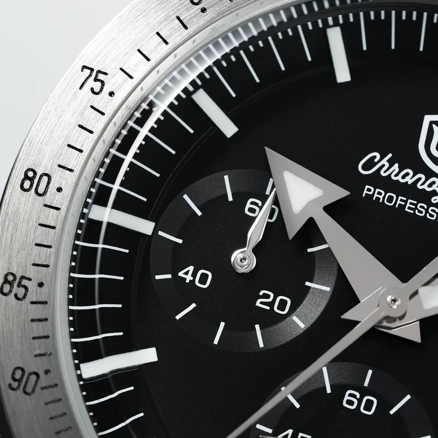 Watchdives Chronograph, Quarz, Edelstahl, Saphirglas, 39 mm, Unisex - Bild 4