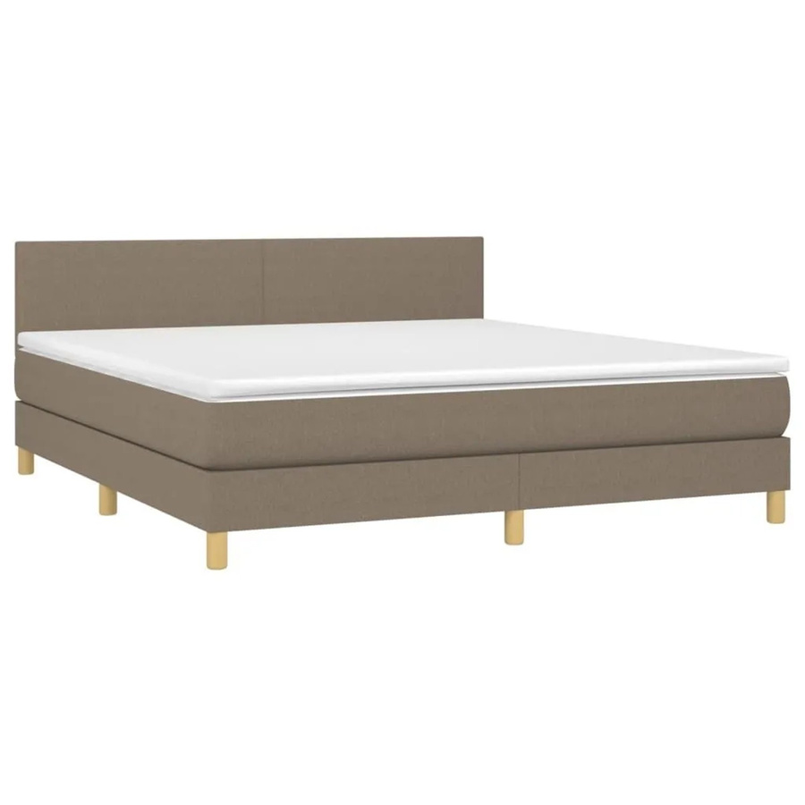 vidaXL Boxspringbett Hybrid mit Matratze und LED-Unterbettbeleuchtung, Beige, B/T/H: 180 x 200 x 78 cm - Bild 2
