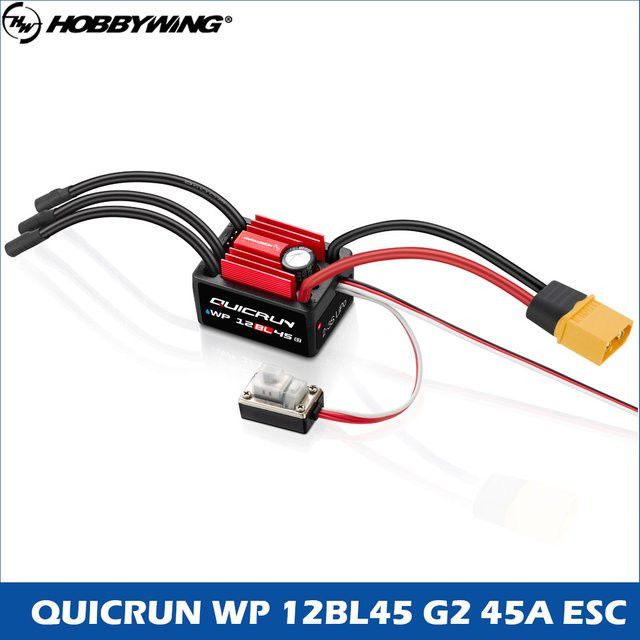 HobbyWing QuicRun WP 12BL45 G2 45A Wasserdichter bürstenloser Regler für RC-Autos 1/12 1/14 - Bild 1