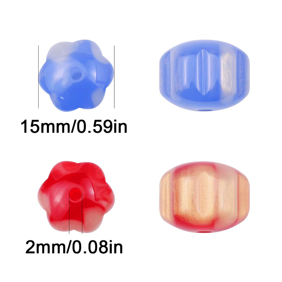 Perlen Acryl, Farbwechselnde Goldschuppen-Blumen, Mehrfarbig, Unisex - Bild 1