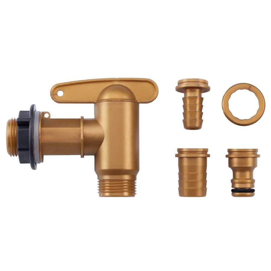 Garantia Aqua Quick Auslaufhahn Set 3/4 Zoll in Braun mit Anschlussstutzen und Dichtungen - Bild 2