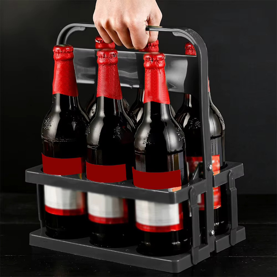 APWIKOGER Tragbarer Getränketräger mit Griff, faltbarer Getränkehalter für Bier und Kaffee, Schwarz - Bild 4