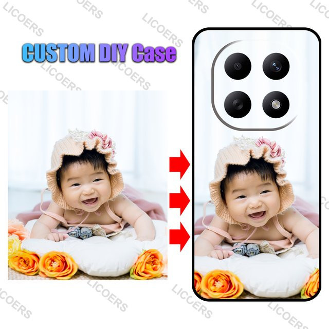 Individuelles Xiaomi Redmi Note 15 Pro Plus und Note 15 5G 4G Etui mit DIY Foto und Text aus mattem Silikon und gehärtetem Glas, Schwarz/Mehrfarbig - Bild 1