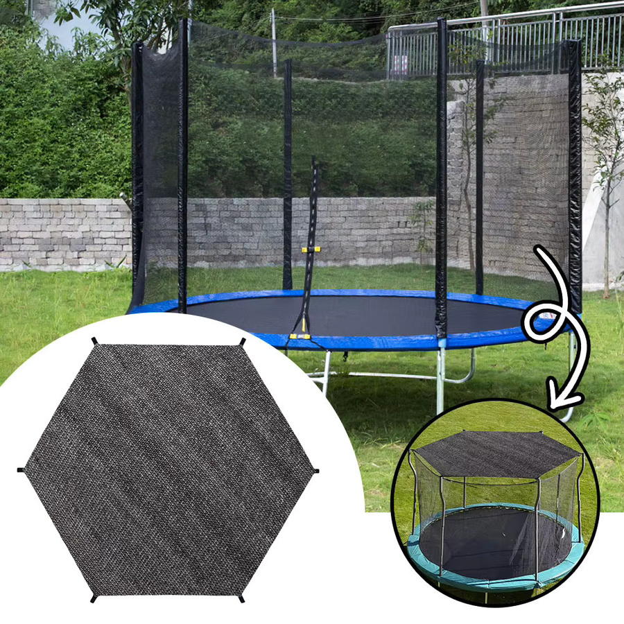 APWIKOGER Trampolin-Schattenabdeckung aus HDPE in Grau als Sonnenschutz für den Außenbereich - Bild 2