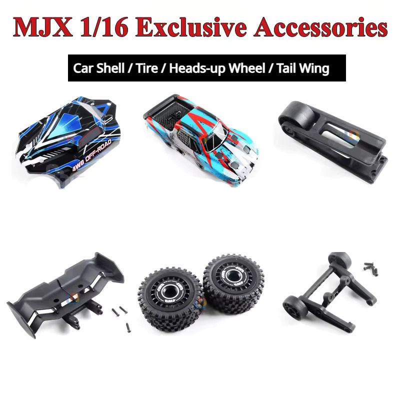 Mjx Rc Auto Ersatzteile, Heckflügel, Radnabe, Reifen, Kunststoff - Bild 3