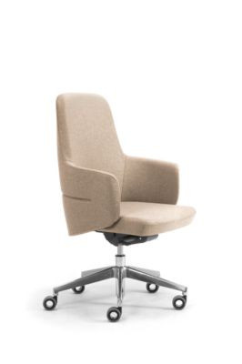 Chefsessel OPERA von Leyform in Beige mit Armlehnen und Synchronmechanik - Bild 1