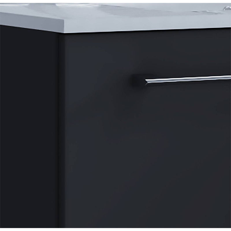 VCM Badmöbel Set Badinos 2-tlg. Waschplatz mit Keramik-Waschbecken und Unterschrank, hängend, Schwarz-Weiß, B/H/T: 81 x 52 x 46 cm - Bild 3