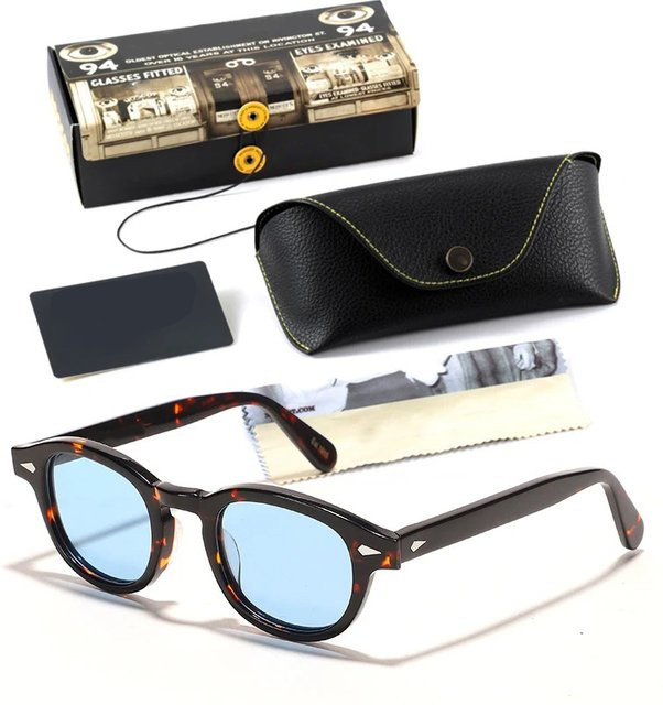 TENGJIAO Sonnenbrille Panto, Acetat, Vollrand, Herren, polarisiert - Bild 1