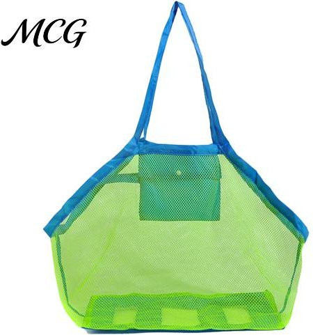 Faltbare Netz-Reisetasche von zhouyuhaoh in Grün, atmungsaktive Strandtasche für Outdoor und Partys, B: 38,0 cm, H: 24,0 cm, T: 40,0 cm - Bild 1