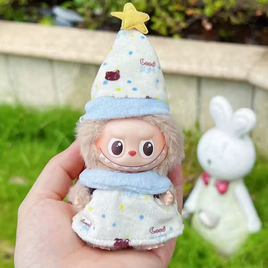 Labubu Mini Pyjamas Kleidung Cartoon Overalls mit Hut, Zubehör, Bunt / Mehrfarbig - Bild 2