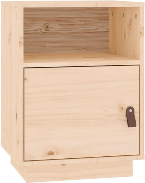 vidaXL Nachttisch aus Massivholz Kiefer in Braun und Beige, B/T/H: 40 x 34 x 55 cm - Bild 1