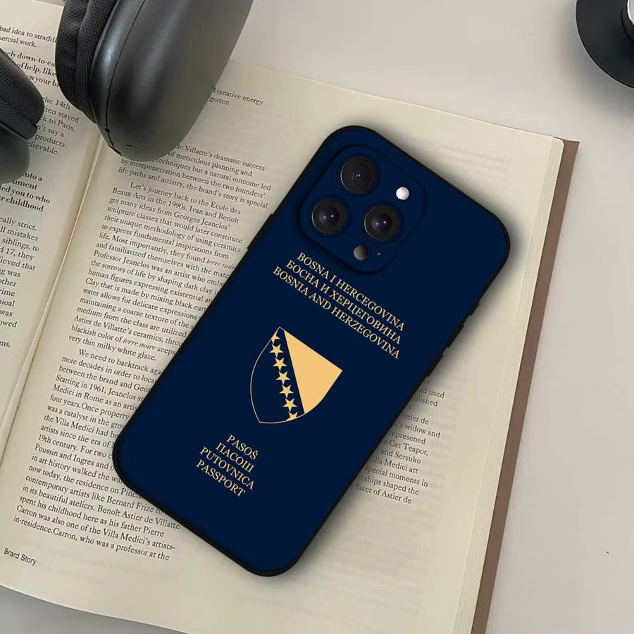 Handyhülle im Bosnien-Herzegowina Reisepass Design für Apple iPhone (alle Modelle), Schwarz - Bild 5