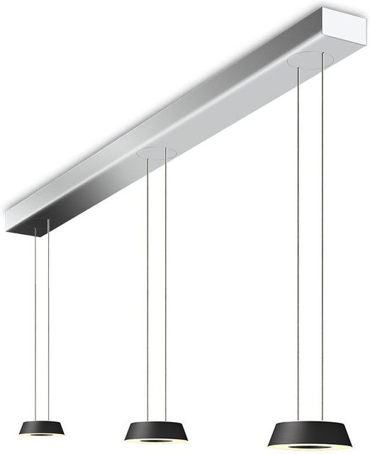 Oligo Glance 3-flammige LED-Pendelleuchte in Schwarz-Chrom mit unsichtbarer Höhenverstellung und warmweißem Licht (2700K) - Bild 1