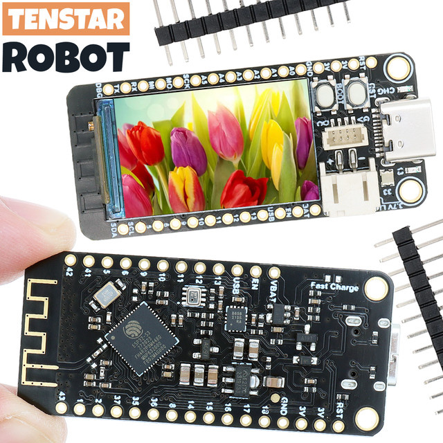 TENSTAR TS-ESP32-S3 Entwicklungsboard mit 1,14-Zoll-TFT-Display, BMP280 und QMI8658C-Sensor in Schwarz - Bild 1