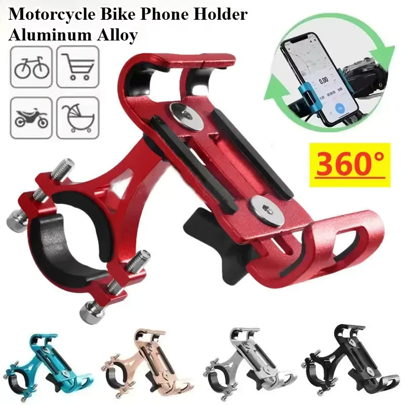 Maerknon Universal Metall Motorrad und Fahrrad Handyhalterung mit 360 Grad Drehung und Anti-Rutsch-Funktion für GPS Navigation in Schwarz - Bild 2