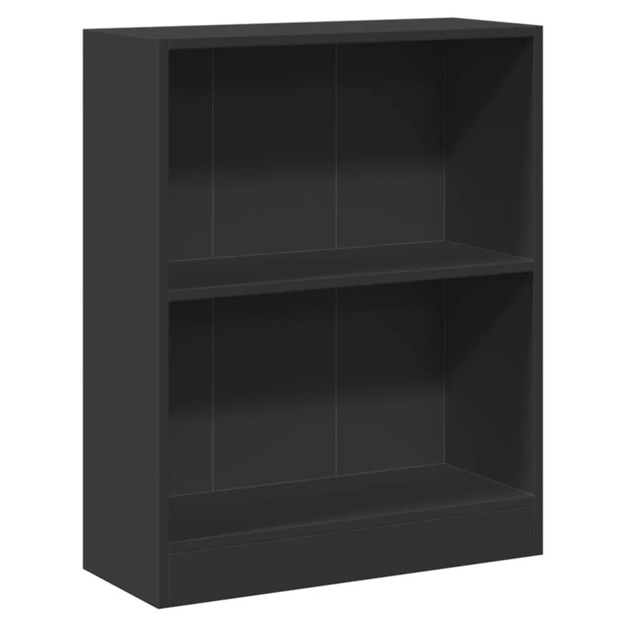 vidaXL Bücherregal Schwarz aus MDF, Modernes Wandregal mit Rückwand, B/T/H: 60 x 24 x 76 cm - Bild 2