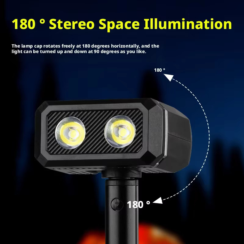 ESMARTER Magnetische LED-Arbeitsleuchte in Schwarz, einziehbare und 180 Grad drehbare multifunktionale Taschenlampe mit Akku für Camping und Inspektionen - Bild 4