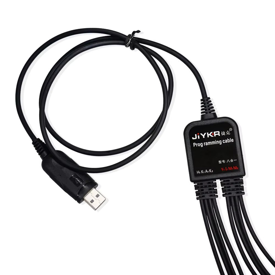 8 in 1 USB-Programmierkabel für Walkie Talkies und Funkgeräte von Baofeng, Kenwood, Motorola, Yaesu und Icom in Schwarz - Bild 6