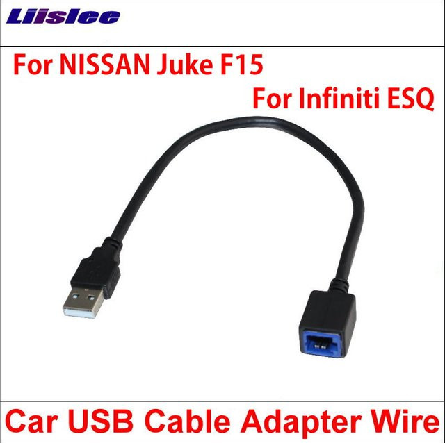 Liislee USB-Adapter für Nissan Juke F15 und Infiniti ESQ, Audio-Media-Kabel mit USB-A und USB-C, Schwarz - Bild 1