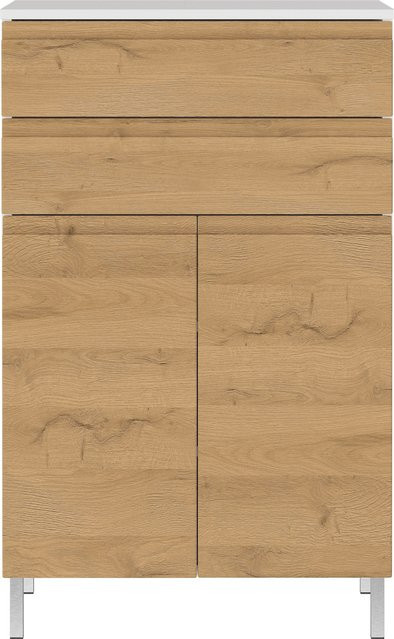 Germania Kommode Torrance in Weiß und Grandson-Eiche mit Soft-Close-Funktion, B/H/T: 60 x 97 x 34 cm - Bild 1