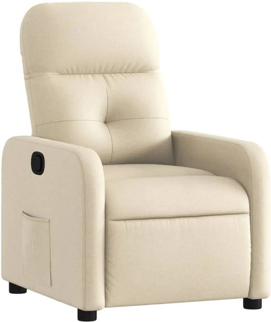 vidaXL Relaxsessel in Creme mit Stoffbezug und Armlehnen, B/T/H: 89,0 x 42,0 x 66,0 cm - Bild 1