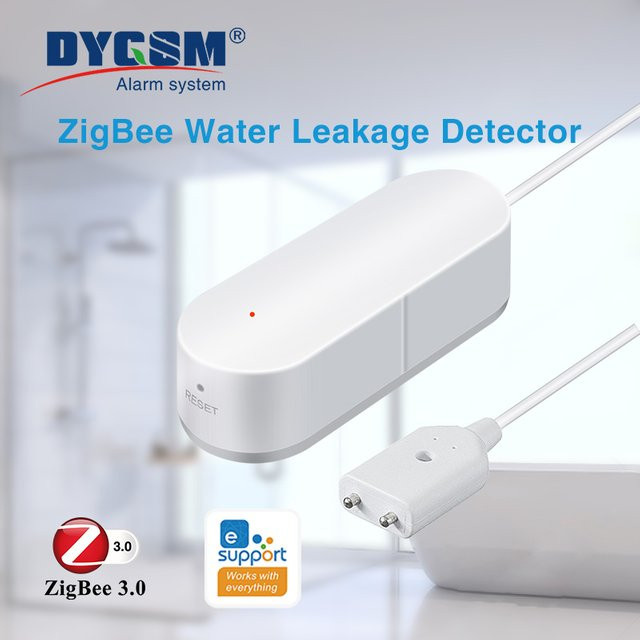 Ewelink Zigbee 3.0 Wassersensor als Wasserleck- und Hochwasser-Alarm in Weiß, kompatibel mit Zigbee Gateway - Bild 1