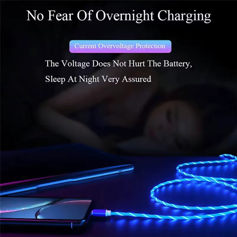 VBNM Leuchtendes LED USB-A auf Typ-C Schnellladekabel in Multicolour für iPhone 15 16 Pro Max, Xiaomi, Samsung, OPPO und Huawei - Bild 4
