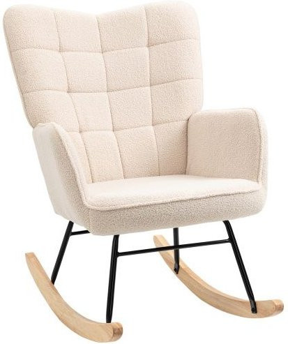 MUVOE Zypressen Liegestuhl mit Berber-Fleece-Polsterung in Beige - Bild 1