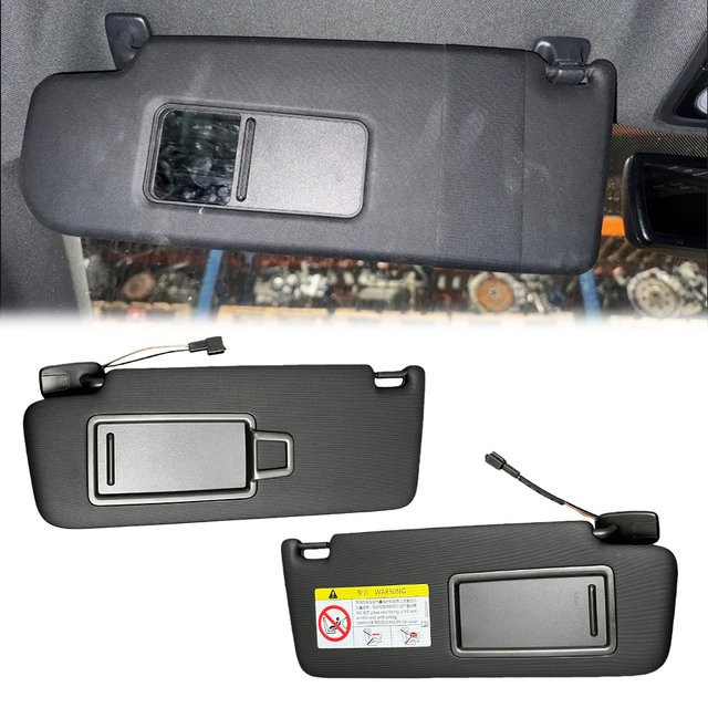 ELISHASTAR Sonnenblende vorne mit Spiegel für VW Golf 5 6, Jetta MK5, CC und Passat B6 B7, Schwarz und Grau, Teilenummer 1K0857551 1K0857552 - Bild 1