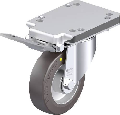 Blickle Stahlblech-Lenkrolle LK-ALST 125K-3-IS-AS in Silber, Rad-Durchmesser: 125 mm, Tragfähigkeit: 350 kg - Bild 1