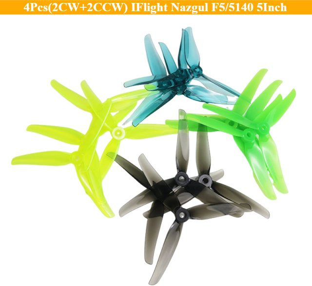IFlight Nazgul F5/5140 5-Zoll 3-Blatt Propeller, 4-teiliges Set, Gelb - Bild 1
