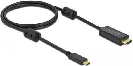 Delock USB-C auf HDMI Anschlusskabel in Schwarz, 1m, unterstützt 4K UHD und Thunderbolt - Bild 1