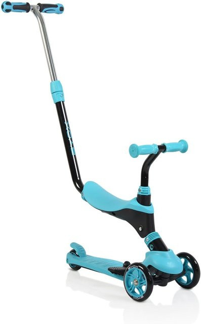 Byox Tristar 3 in 1 Kinderroller Rutscher mit Schiebestange blau - Bild 1