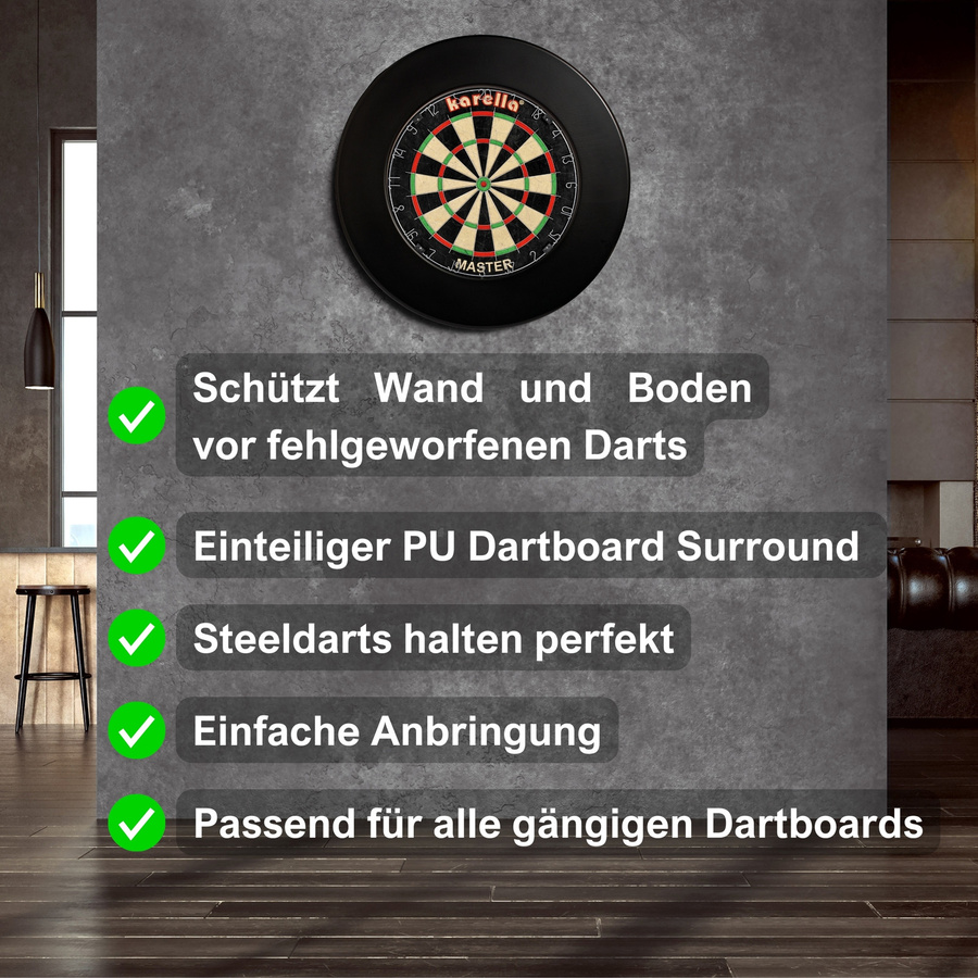Karella PU-Catchring, Auffangring für Dartspiele, schwarz - Bild 1