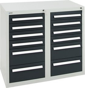 Stumpf Schubladenschrank Serie T-100/35-1 mit 12 Schubladen in Grau und Anthrazit matt - Bild 1